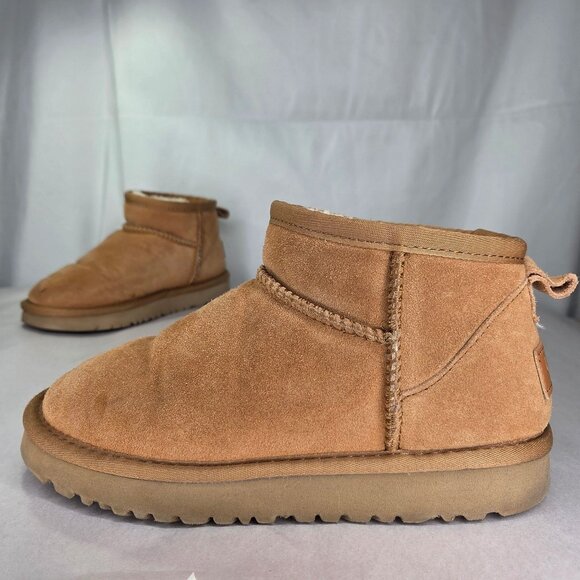 UGG Women's Classic Ultra Mini Chestnut Ankle Boot - Picture 2 of 7